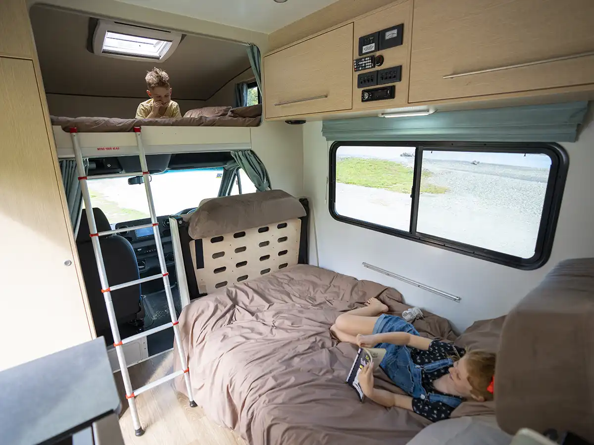 Euro Deluxe New Zealand - Upper bunk and middle bed