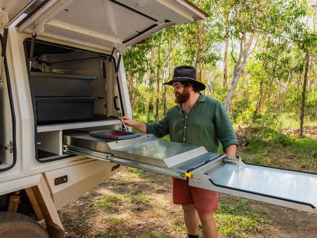 4WD Overland Camper - Slide Out Kitchen