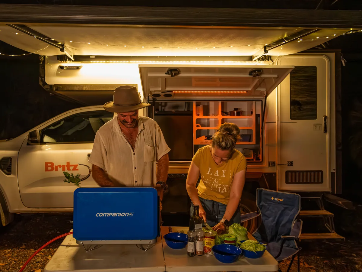 4WD Maverick Camper Night Cooking