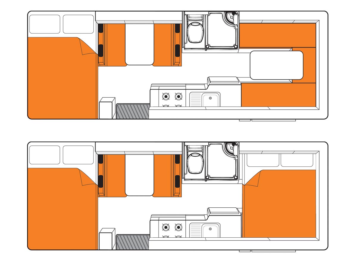 Explorer Motorhome 4 Berth -  floorplan view