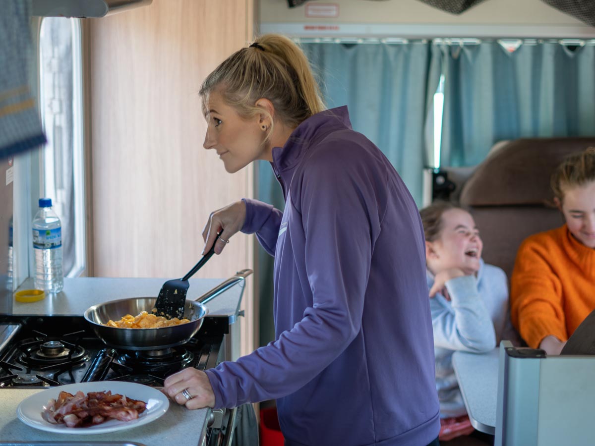 Frontier Motorhome 6 Berth - kitchen side view
