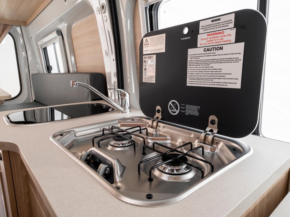Britz Trailblazer - inside kitchen view
