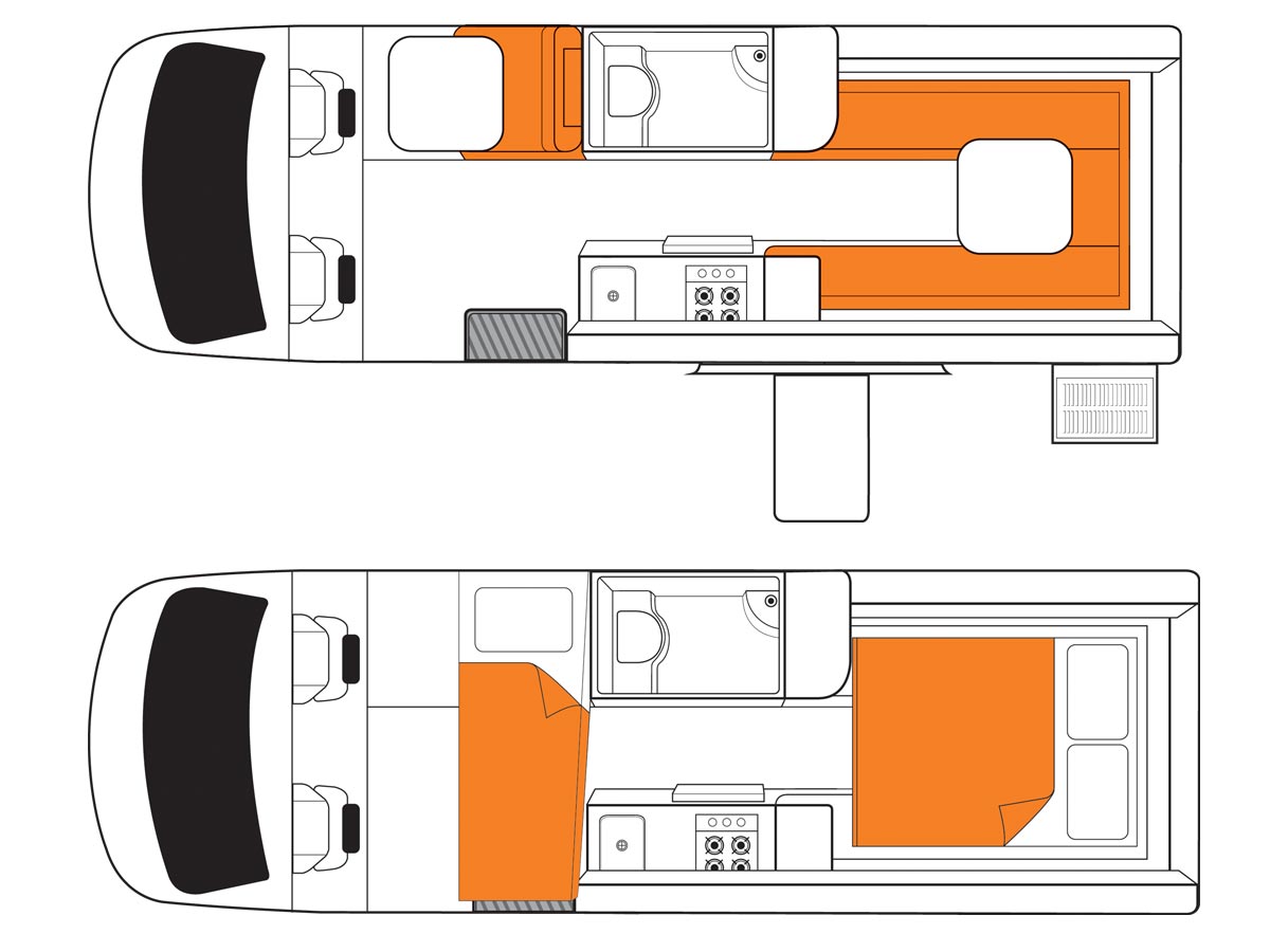 Venturer Plus 2 + 1 Berth - floorplan view