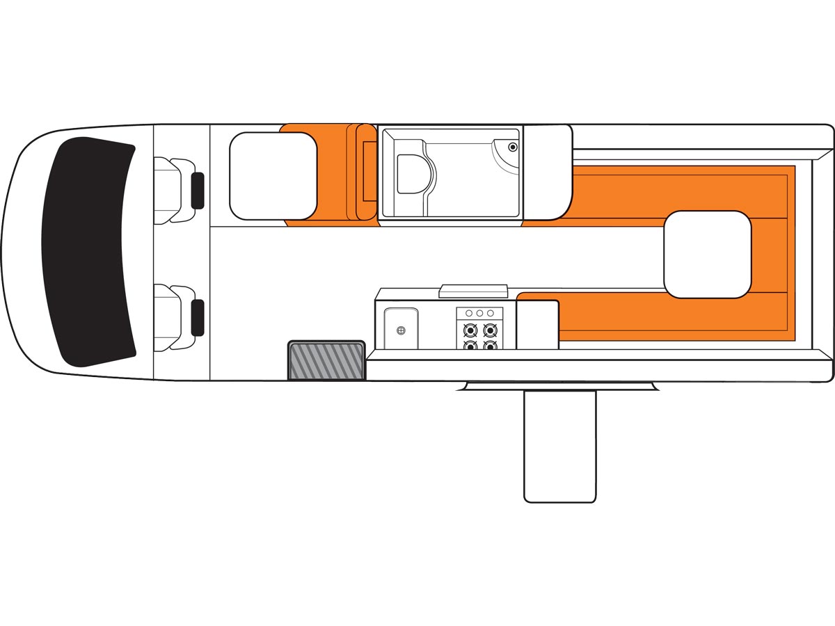 Venturer 2 Berth  - floorplan view