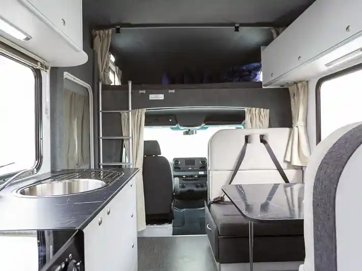 Cheapa 6 Berth Interior view from back to front