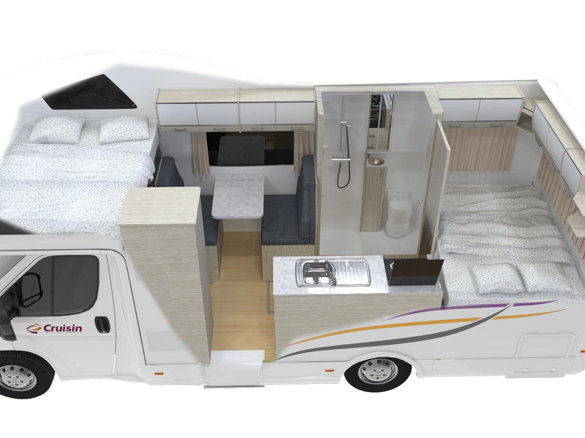CT 4 Berth Deluxe - inside view from above