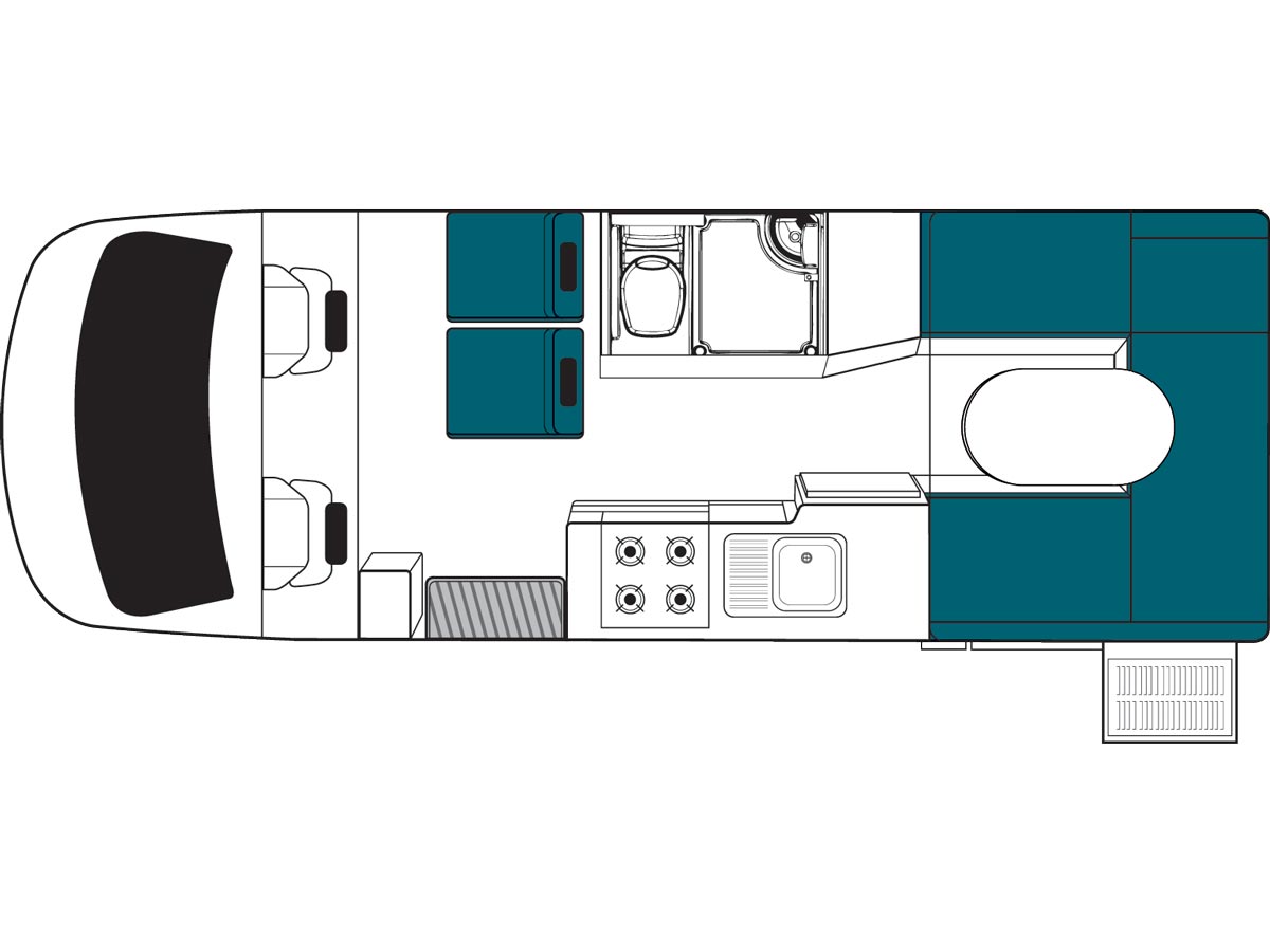 Cascade Elite 4 Berth - floorplan view