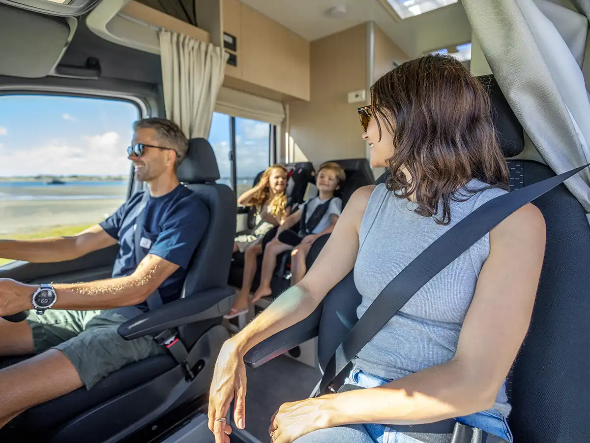 Cascade - 4 Berth Motorhome seating arrangement for a Family of 4 in New Zealand