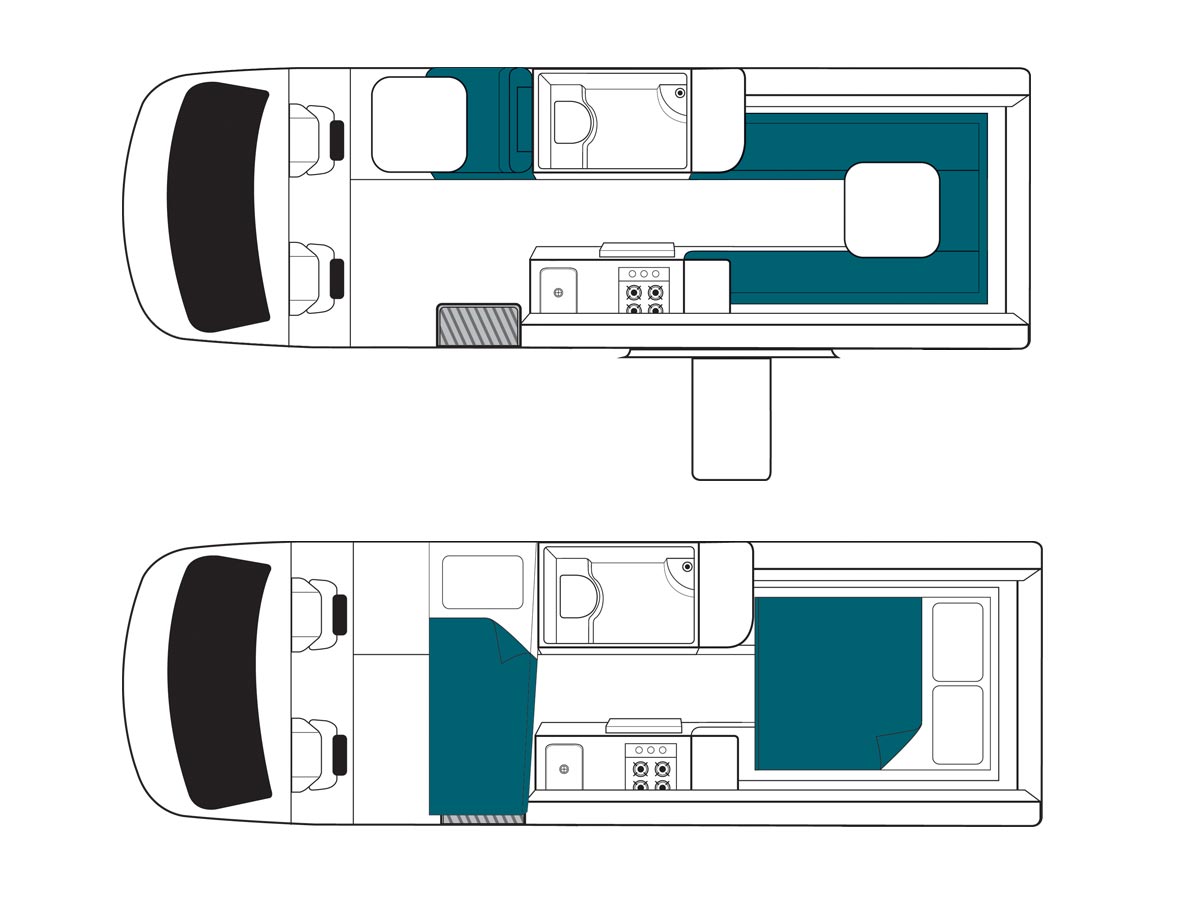 Ultima Plus  2 + 1 Berth - floorplan view