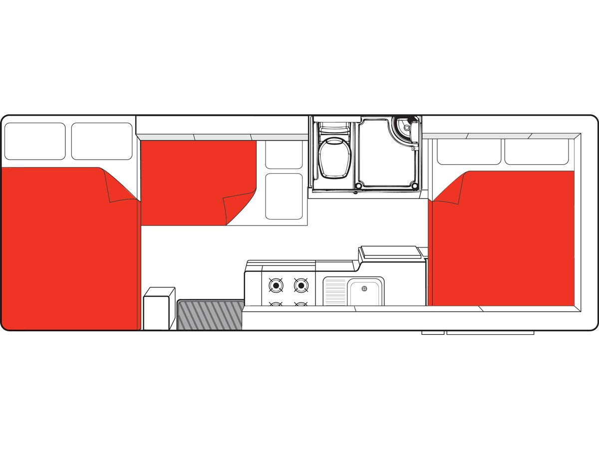 Big Six 6 Berth - floorplan view