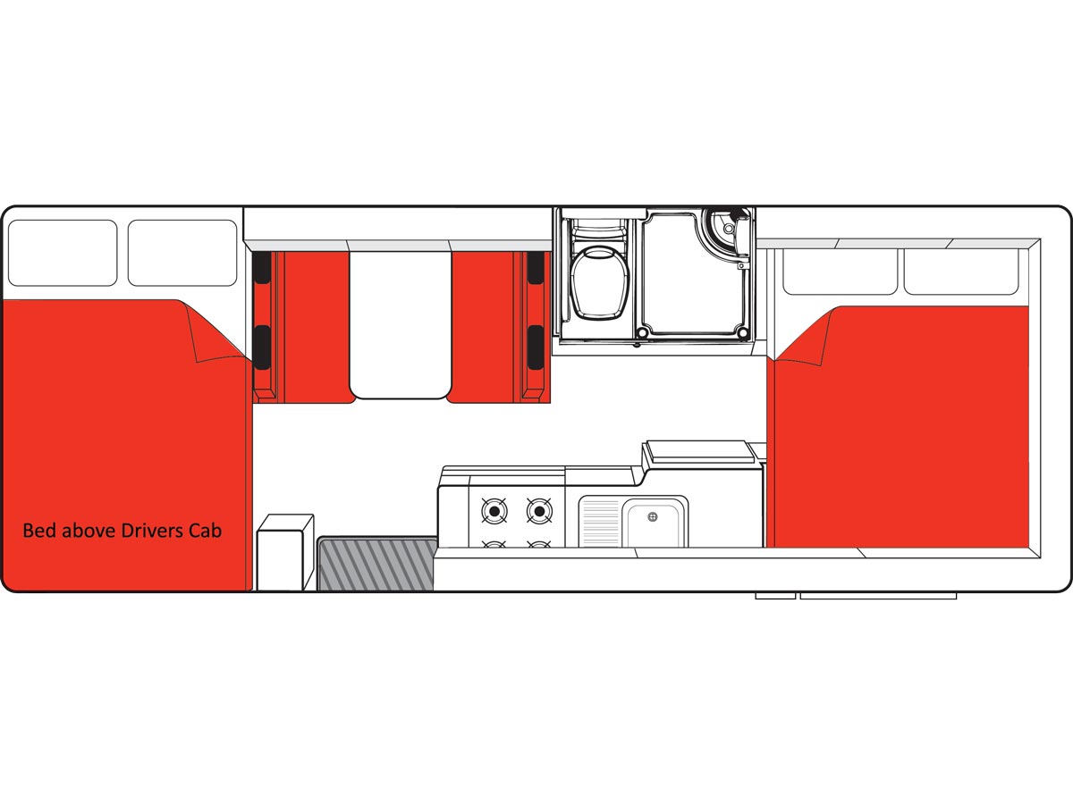 Double Up 4 Berth - floorplan view